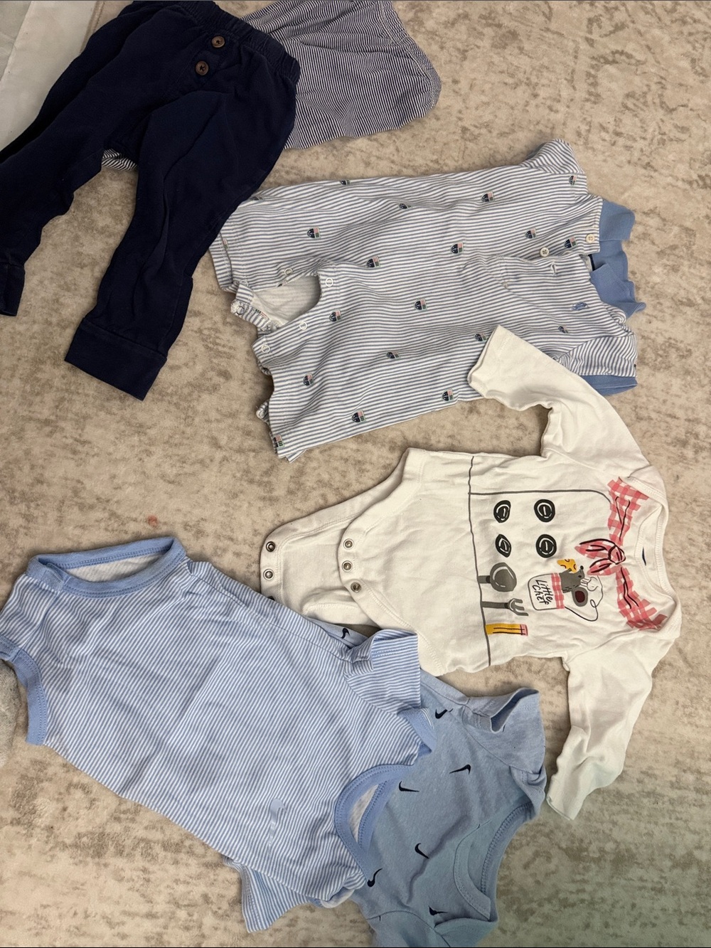 Polo by Ralph Lauren Baby Boys Blue & White Bodysuit Collection